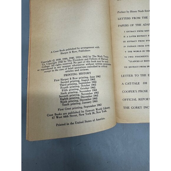Mark Twain "Letters From The Earth" Crest Book Bestseller Paperback 1963 READ - Picture 6 of 7